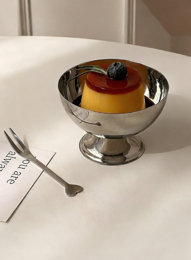 Stainless Steel Dessert Bowl with a Spoon – Elegant Ice Cream & Fruit Cup for Afternoon Tea, Pudding, Snacks & More | Rust-Resistant, Easy to Clean, Perfect for All Seasons & Occasions - Image 3