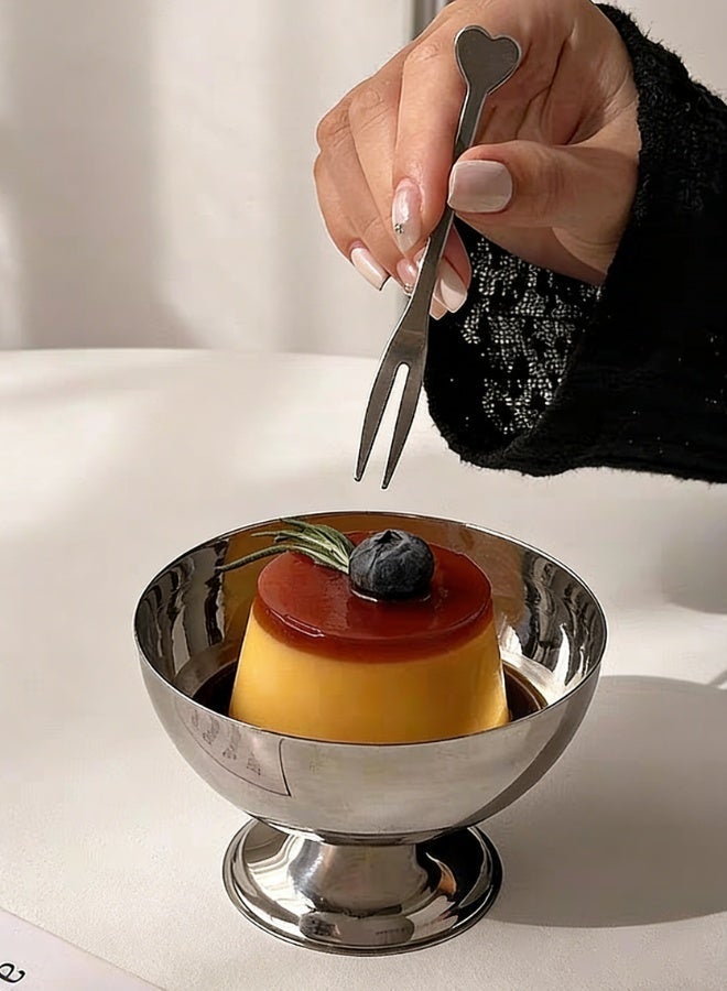 Stainless Steel Dessert Bowl with a Spoon – Elegant Ice Cream & Fruit Cup for Afternoon Tea, Pudding, Snacks & More | Rust-Resistant, Easy to Clean, Perfect for All Seasons & Occasions - Image 2