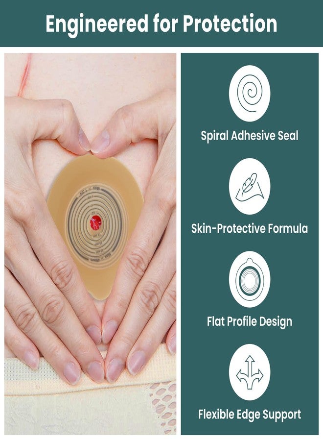 MED BP 250 - 1972 قاعدة فغر مسطحة 50 مم (عبوة من 5 قطع) مع لاصق حلزوني، مانع للتسرب لطيف على البشرة لفغر القولون/فغر اللفائفي/فغر المسالك البولية - Image 2