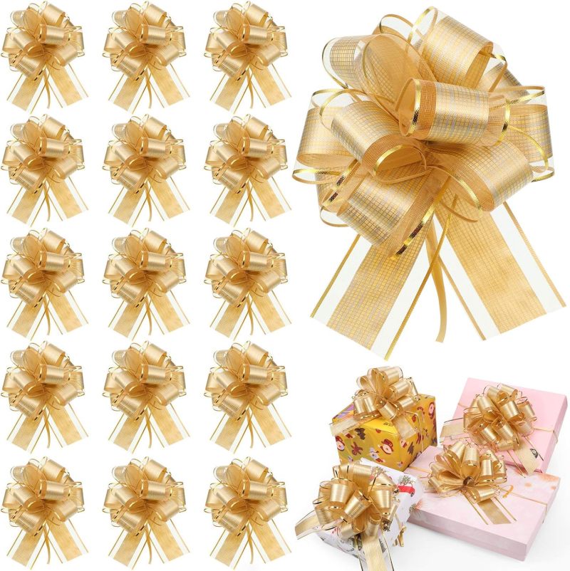 30 Piezas Lazos Grandes para Envolver Regalos Lazos para Tirar de Cinta Arcos de Regalo para San Valentin Navidad Vacaciones Decoración Cestas Regalo - Image 1