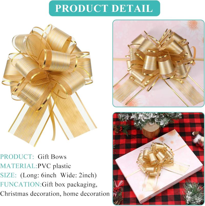 30 Piezas Lazos Grandes para Envolver Regalos Lazos para Tirar de Cinta Arcos de Regalo para San Valentin Navidad Vacaciones Decoración Cestas Regalo - Image 4