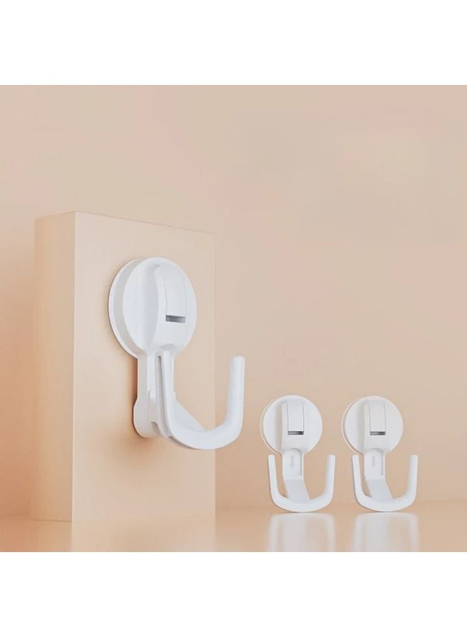 White Wall Mounted Shoe Hooks Vacuum Suction Cup No Drill Storage For Thick Soled Shoes - Image 5