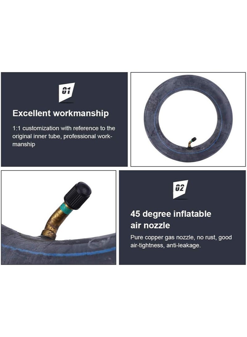 أبوستيم عبوة من 2 أنبوب داخلي للسكوتر الكهربائي، عجلات كهربائية مطاطية قابلة للنفخ وغير قابلة للانزلاق مقاس 10 × 2.5 بوصة، ملحقات إطارات السكوتر الكهربائي، مناسبة للسكوتر الكهربائي - Image 2