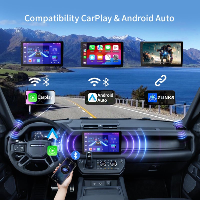 Haudio 9" Double Din Car Stereo with Wireless Apple CarPlay & Android Auto | 9-Inch HD Touchscreen | Bluetooth, GPS Navigation, Backup Camera | Universal Fit for All Cars - Image 4