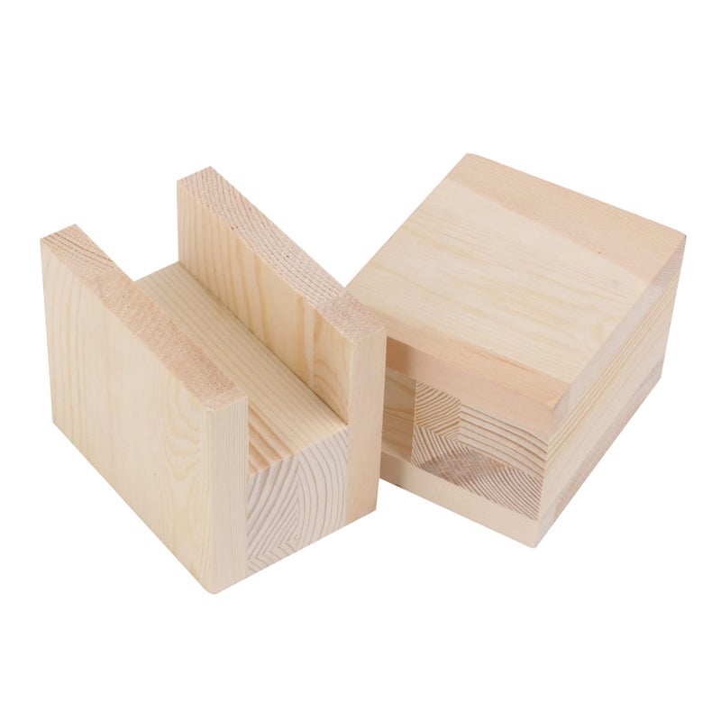 RDEXP 10x7x8.5cm Groove Width 4cm Wood Table Desk Bed Riser Lift Furniture Leg Lifter Feet Up to 5cm Lift Pack of 4 - Image 2