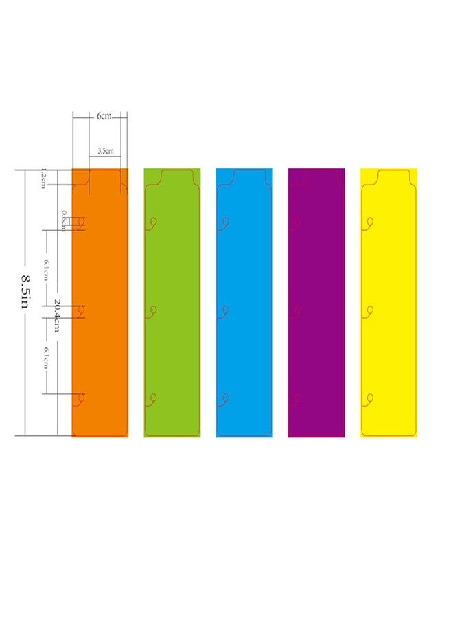 Khakho 10Pcs 3-Ring Binder Bookmarks,8.5X 2.4 inch Snap-in Bookmarks,Binder Plastic Bookmark Repositionable Document Tabs for Pages, Reading Notes, Sorting Documents Signs - Image 3