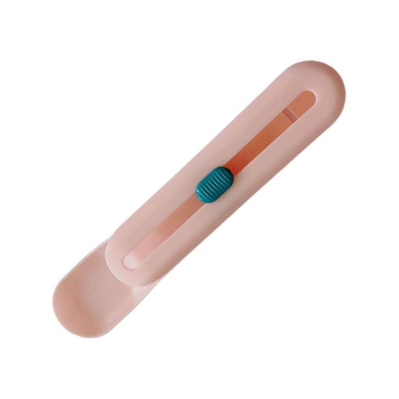 Cat Strip Squeeze Spoon: Pink PP Material Push Button Design - Tail Slot Fixed Easy To Clean Cat Feeding Spoon for Pet Cat Treat Feeding - Image 3