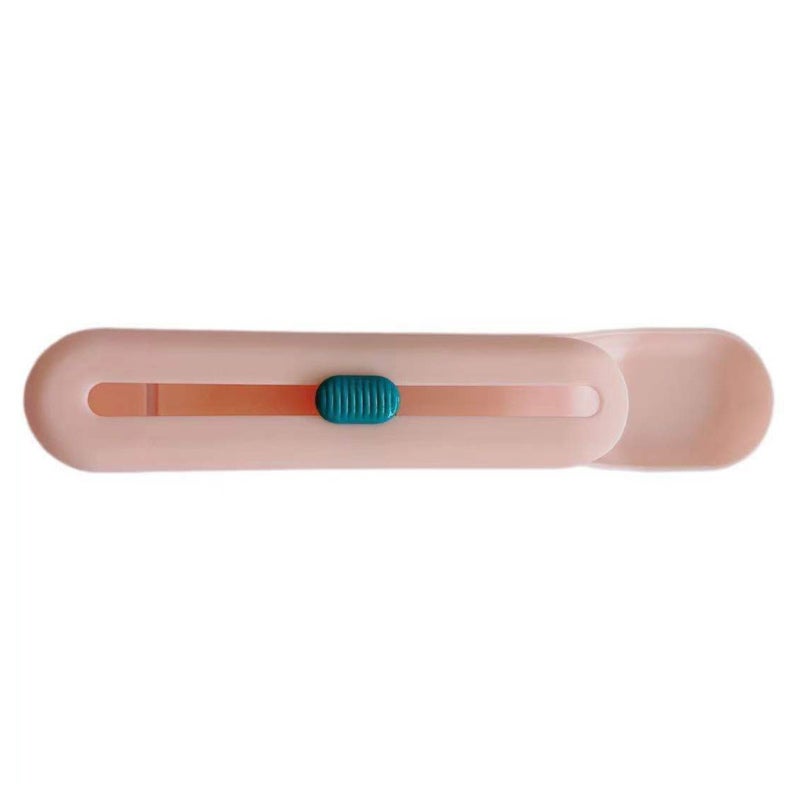 Cat Strip Squeeze Spoon: Pink PP Material Push Button Design - Tail Slot Fixed Easy To Clean Cat Feeding Spoon for Pet Cat Treat Feeding - Image 5