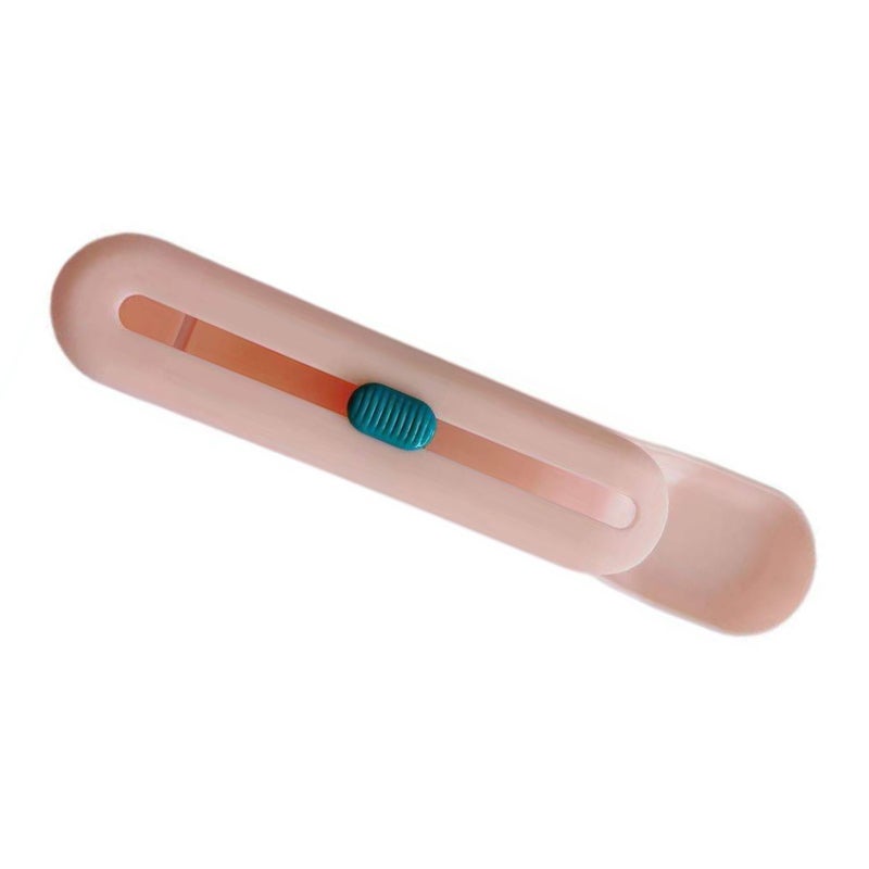 Cat Strip Squeeze Spoon: Pink PP Material Push Button Design - Tail Slot Fixed Easy To Clean Cat Feeding Spoon for Pet Cat Treat Feeding - Image 2