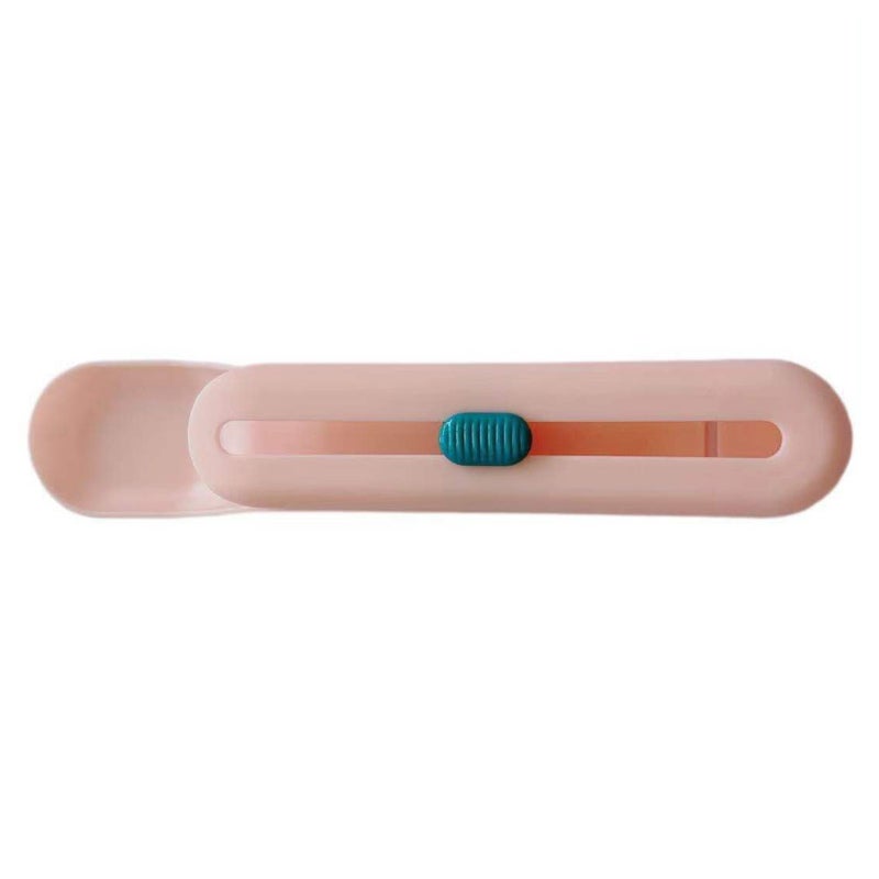 Cat Strip Squeeze Spoon: Pink PP Material Push Button Design - Tail Slot Fixed Easy To Clean Cat Feeding Spoon for Pet Cat Treat Feeding - Image 4