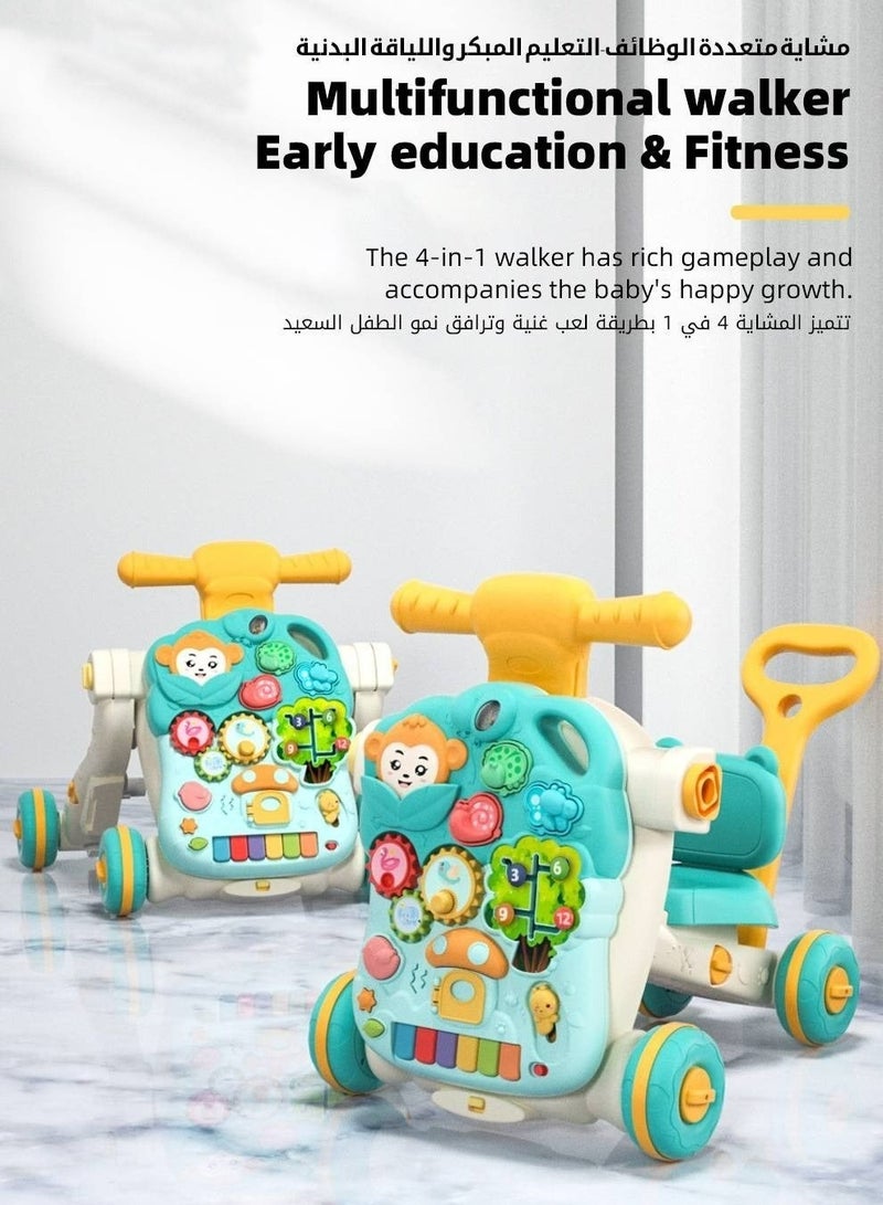 MIXDE 4 in 1 Baby Walker, Sit to Stand learning Infant Walkers With Activity Center, Toddler Trolley & Push Stroller with Interactive Learning Table, Educational Toy Gift for Boys Girls Children - Image 2