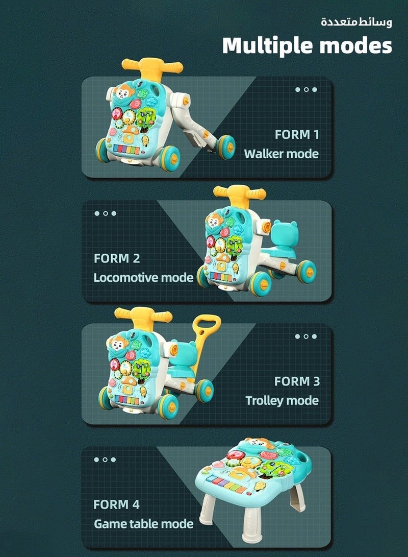 MIXDE 4 in 1 Baby Walker, Sit to Stand learning Infant Walkers With Activity Center, Toddler Trolley & Push Stroller with Interactive Learning Table, Educational Toy Gift for Boys Girls Children - Image 3