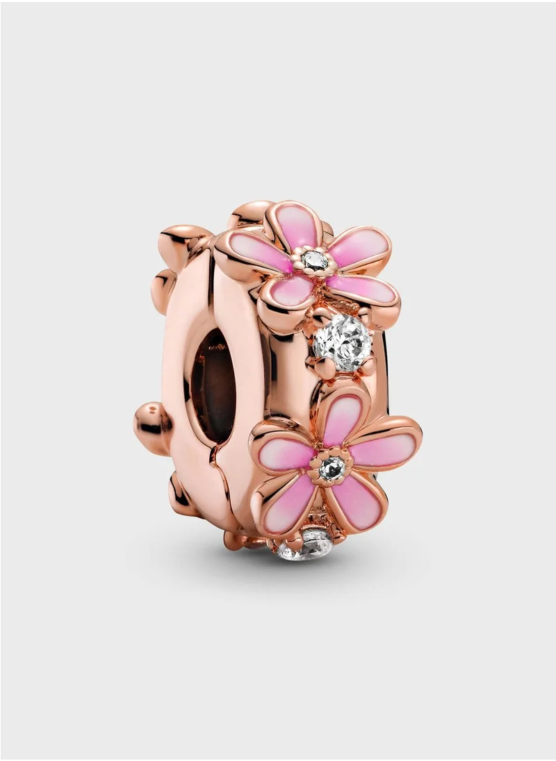 PANDORA Pink Daisy Spacer Clip Charm