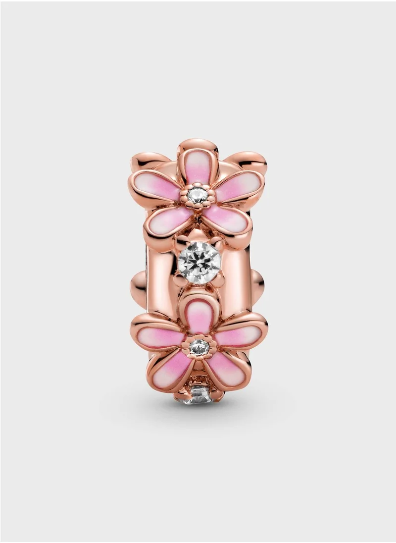 PANDORA Pink Daisy Spacer Clip Charm