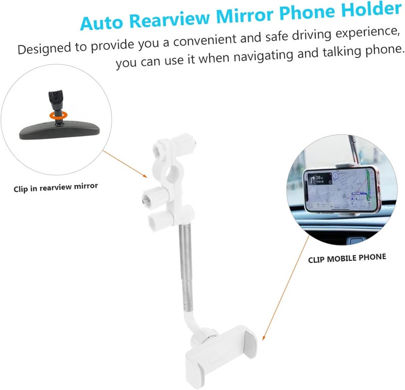Uonlytech Car Phone Holder Suction Mount Rearview Mirror Phone Stand Easy Install Hands - Image 3