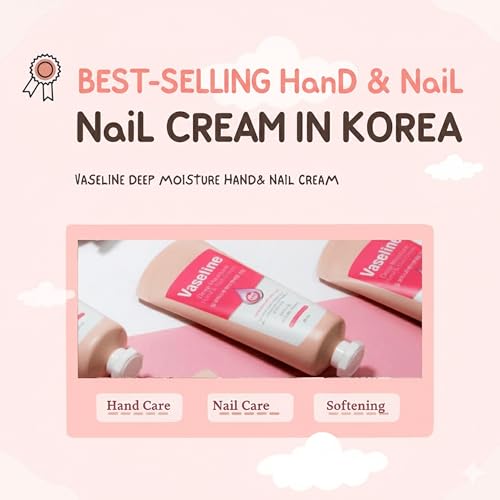Vaseline 24H Deep Moisture Hand & Nail Cream Made in Korea – Intensive Hydration for Extremely Dry Skin – 60ml Tube - Image 3