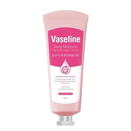 Vaseline 24H Deep Moisture Hand & Nail Cream Made in Korea – Intensive Hydration for Extremely Dry Skin – 60ml Tube - Image 1