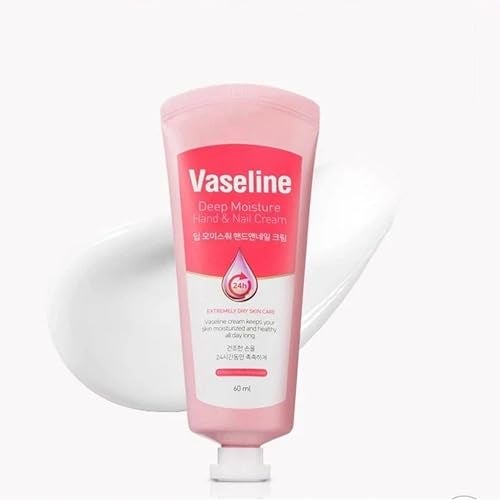Vaseline 24H Deep Moisture Hand & Nail Cream Made in Korea – Intensive Hydration for Extremely Dry Skin – 60ml Tube - Image 2