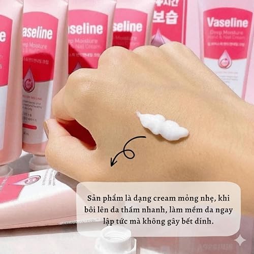 Vaseline 24H Deep Moisture Hand & Nail Cream Made in Korea – Intensive Hydration for Extremely Dry Skin – 60ml Tube - Image 5