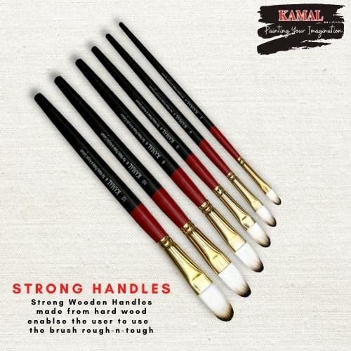 KAMAL Filbert Paint Brush set-Synthetic bristles- 6pc, for Acrylic, Watercolor, Fabric,Gouache & Oil Painting (Set of 6) Paint Brushes for Acrylic Painting, Art Brushes, Drawing and Art Supplies, Paint Brush, Acrylic Paint Brushes for nail art, Paint Brushes for Kids, Paint Brush set, Watercolor Brushes - Image 2