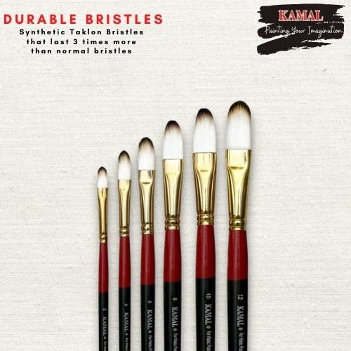 KAMAL Filbert Paint Brush set-Synthetic bristles- 6pc, for Acrylic, Watercolor, Fabric,Gouache & Oil Painting (Set of 6) Paint Brushes for Acrylic Painting, Art Brushes, Drawing and Art Supplies, Paint Brush, Acrylic Paint Brushes for nail art, Paint Brushes for Kids, Paint Brush set, Watercolor Brushes - Image 3