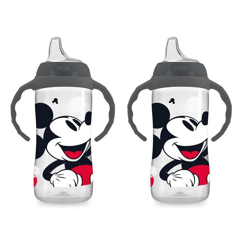NUK Mickey Mouse Large Learner Cup 10oz 2pk – BPA Free, Spill Proof Sippy Cup - Image 1