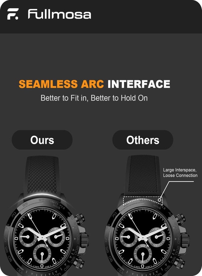 Fullmosa 22mm 20mm 24mm Silicone Watch Bands No Gaps Compatible for Samsung Galaxy Watch 7 6 5 4 3,Galaxy Watch 46mm 42mm,Garmin, Black, 24mm, Classic - Image 5