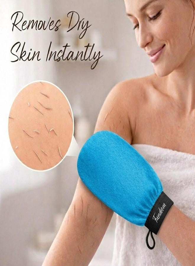 Fundrem Exfoliating Gloves 2 Pcs, Korean Exfoliating Mitts, Body Scrub for Dead Skin Remover, Exfoliating Body Scrubber for Bath Shower, Body Exfoliator Scrubber, Moroccan Exfoliate Glove, Women Men - Image 3