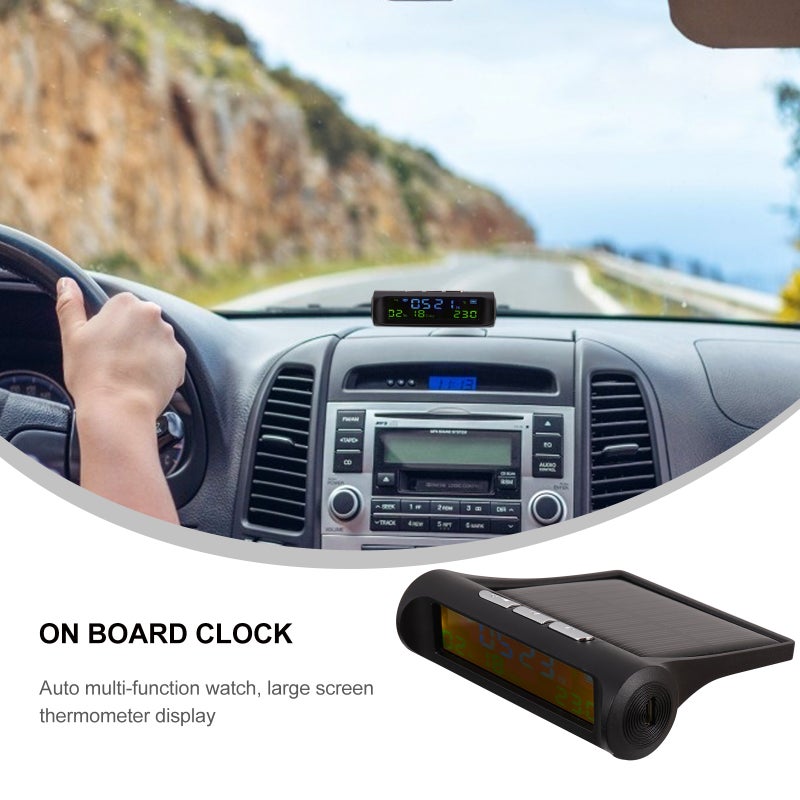 Solar Car Clock Auto Digital Watch Driving Electronic Clock Solar Clock Device - Image 5