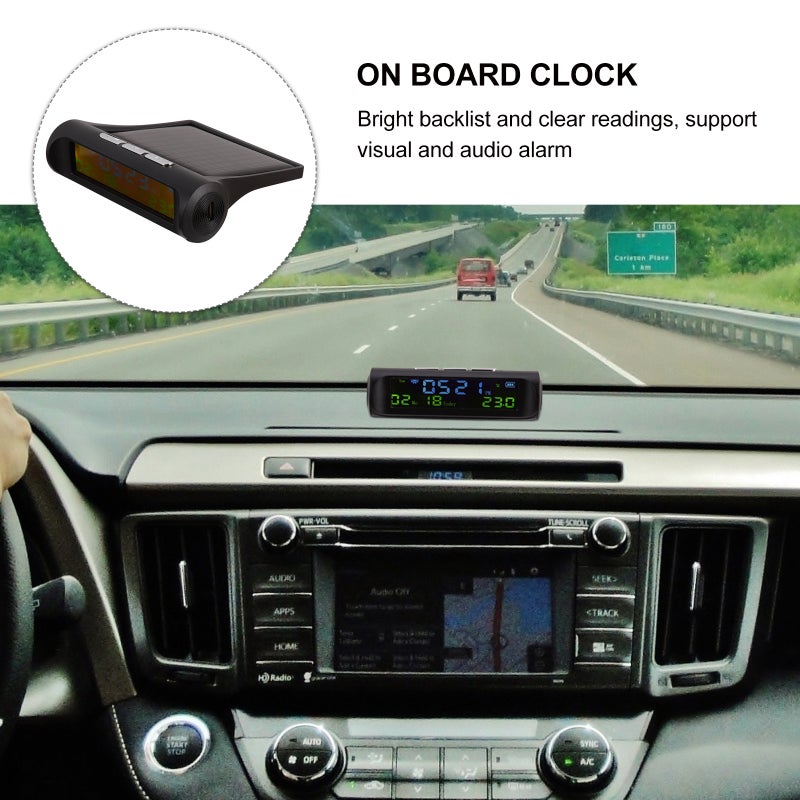 Solar Car Clock Auto Digital Watch Driving Electronic Clock Solar Clock Device - Image 3