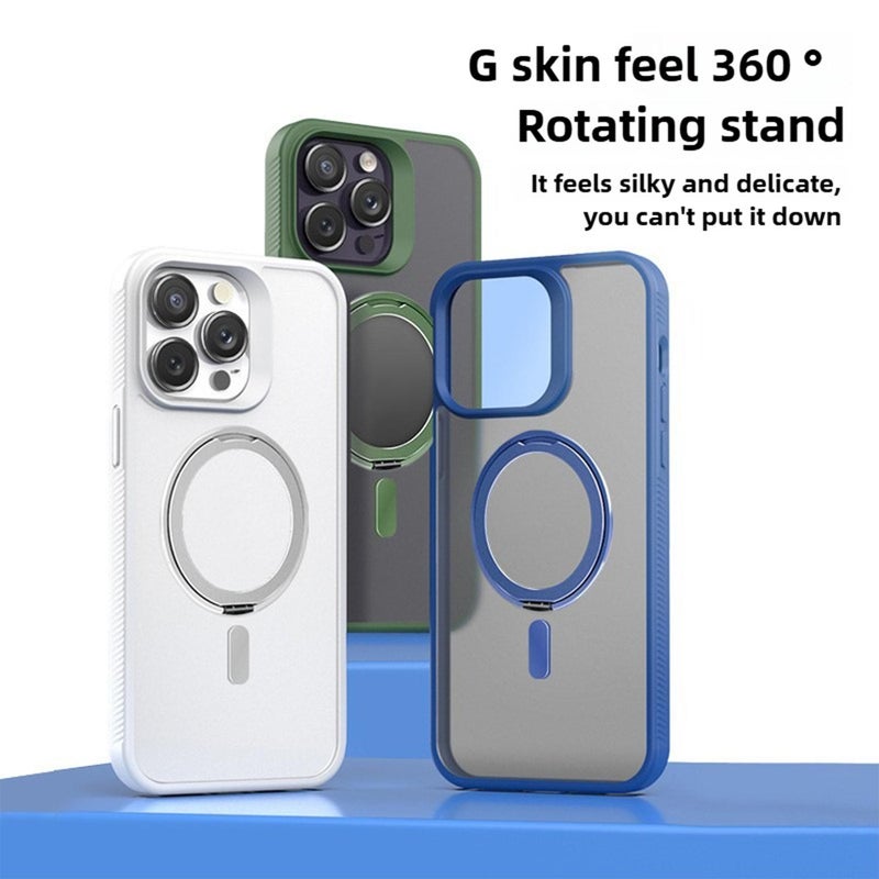 erorex For Iphone Air Rotating Holder Magsafe Pc Hybrid Tpu Phone Case(Black) - Image 2