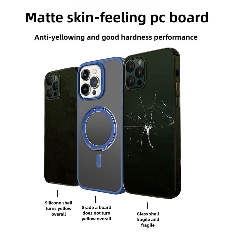 erorex For Iphone Air Rotating Holder Magsafe Pc Hybrid Tpu Phone Case(Black) - Image 3