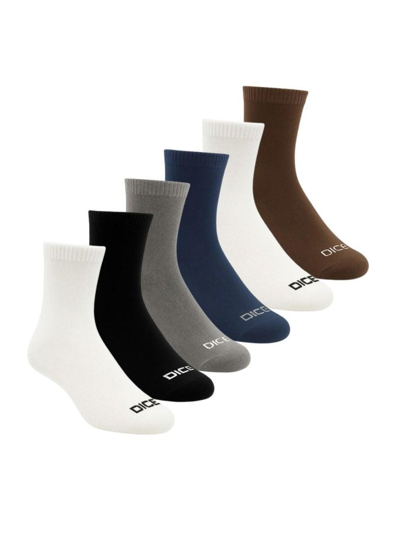 Dice Pack of 6 Cotton Calf Length Classic Socks - Image 1