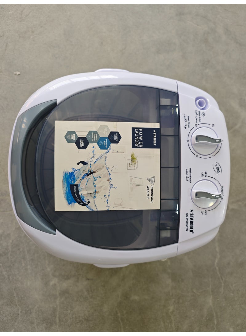 STARGOLD Mini Washing Machine Portable Washer & Spin Dryer 2.5kg Compact Semi-Automatic Laundry Machine 170W, SG-WM856TD - Image 2
