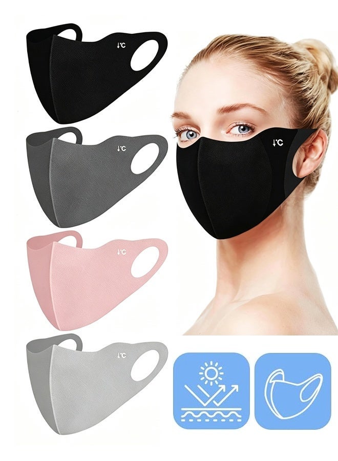 Wffo 4 Pcs 3D Breathable Face Mask, Reusable Sun Protection Mask for Daily Commute, Face Shield For Hiking Riding Exercise - Image 1