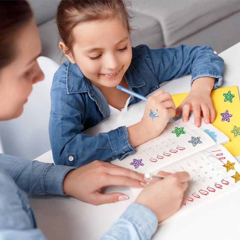 EWINEVER Reward Stickers 1500 Pcs School Stickers 3 Roll Motivational Stickers in 24 Designs for Children Students Teachers Classroom Star Style - Image 5