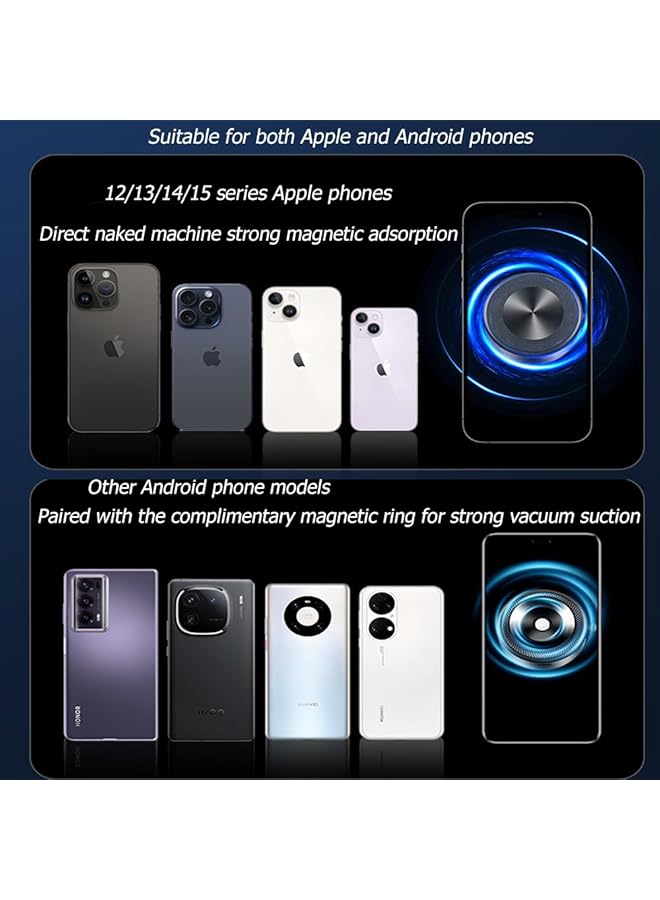 Beauenty Car Mounted Vacuum Double-Sided Strong Phone Holder, Hands-Free Magnetic Electric Vacuum Phone Holder (Black) - Image 5