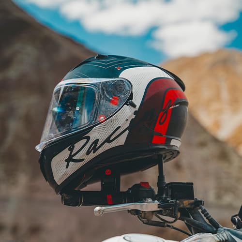 TVS Racing Helmet for Men � Anti-Fog Pin-Lock, Aerodynamic Design & DOT/ISI/ECE Certified � Premium Bike Helmet with Secure Fastening (Red & White - XL) - Image 5