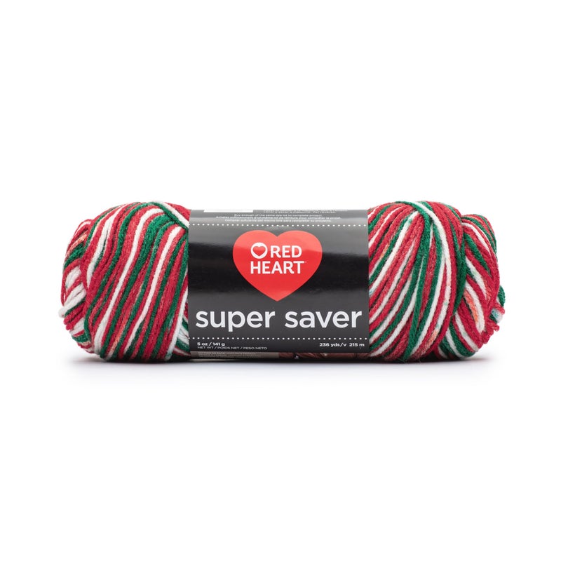 RED HEART Super Saver Yarn, Mistletoe Print - Image 1