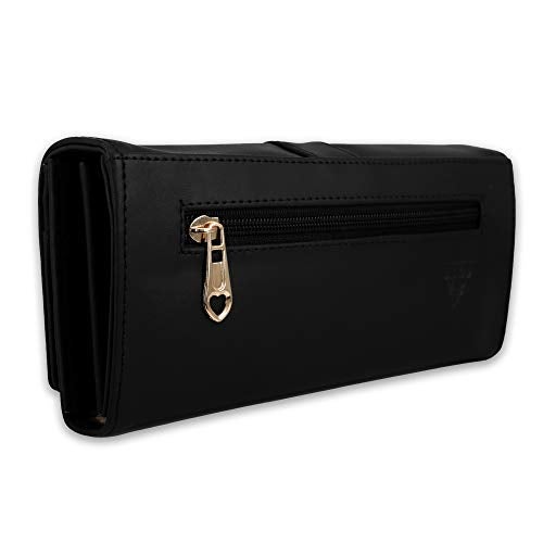 ALSU Women's Faux Leather Hand Wallet Clutch with Phone Pocket, 6 Card Slots (shd-0004blk, Black) - Image 3