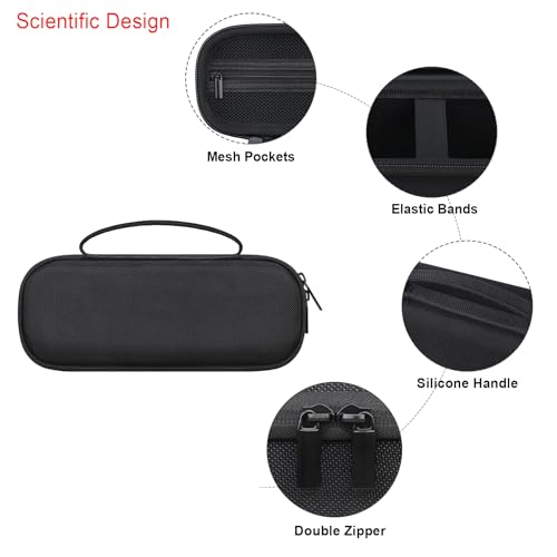 Elonbo Carrying Case ​for Beats Pill - Portable Bluetooth Speaker, Beats Pill Waterproof Bluetooth Speaker Hard Travel Bag Storage Cover Holder, Mesh Pocket Fits Charger, Black - Image 4