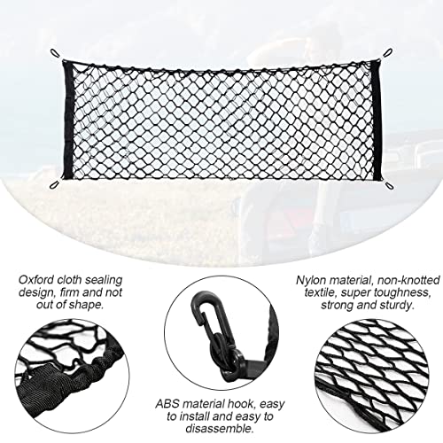 Hanemia Car Rear Cargo Net, Adjustable Elastic Storage Organizer Net, Trunk Cargo Storage Net, Universal Fit for Car, Vehicle, SUV (43.3"x 15.8") - Image 3
