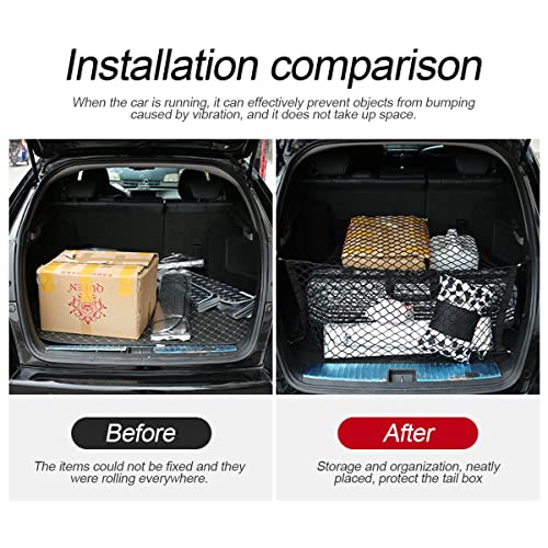Hanemia Car Rear Cargo Net, Adjustable Elastic Storage Organizer Net, Trunk Cargo Storage Net, Universal Fit for Car, Vehicle, SUV (43.3"x 15.8") - Image 4