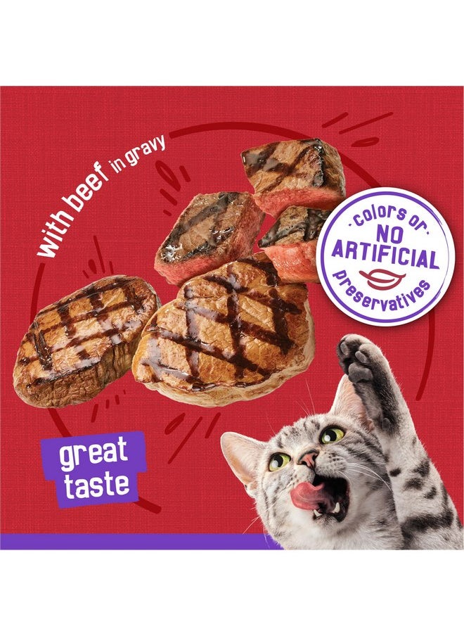فريسكس طعام القطط الرطب Purina Friskies، قطع لحم مع لحم بقري في المرق - (عبوة من 24) علب 5.5 أونصة  - Image 4