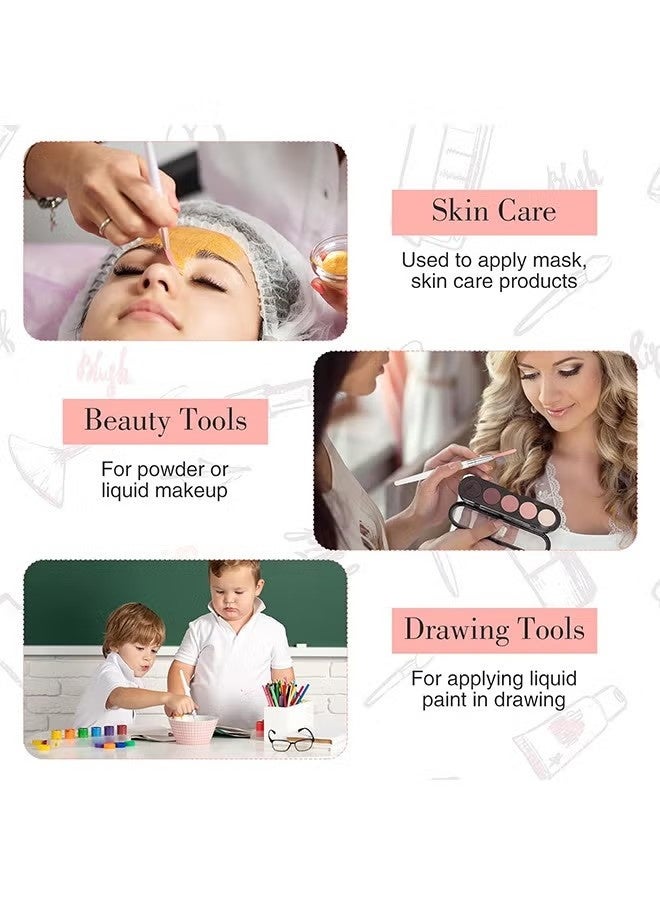 10 Pcs Facial Brushes Fan Mask Brushes, Soft Mask Applicator Brush Tools Slim Makeup Brushes Cosmetic Tool For Peel Glycolic Mask Makeup And Mud Cream (Pink, 5.91 Inch) - Image 5