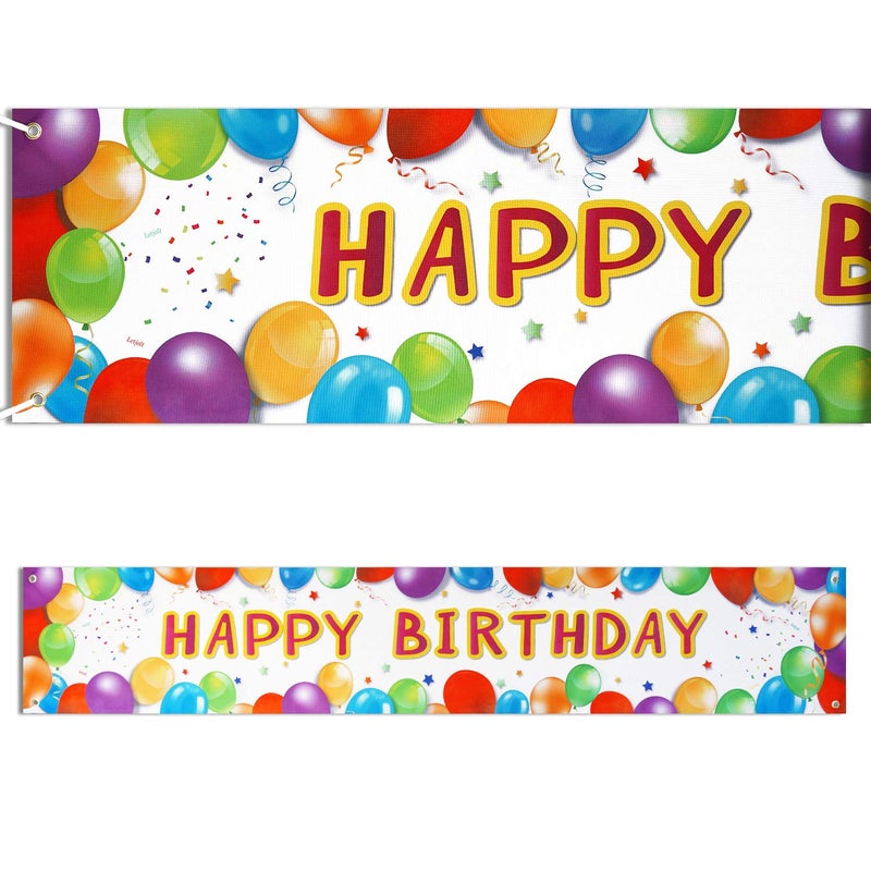 Letjolt Birthday Banner Happy Birthday Sign Huge Balloon Banner Decorations Supplies Colorful Fence Outdoor Giant Sign Photo Prop Backdrop Outside Decoration 6 Feet - Image 2