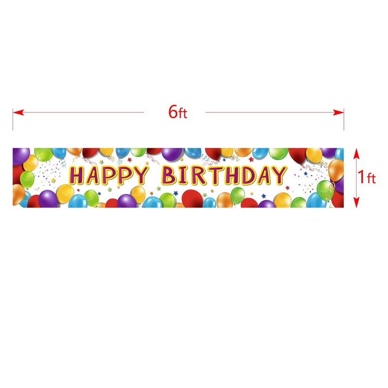 Letjolt Birthday Banner Happy Birthday Sign Huge Balloon Banner Decorations Supplies Colorful Fence Outdoor Giant Sign Photo Prop Backdrop Outside Decoration 6 Feet - Image 5