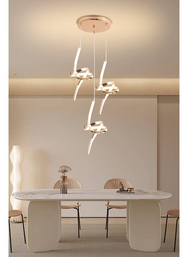 Best Power Modern LED Ceiling Chandelier 6892-3 - 3 Lighting Modes, 83W, Adjustable Length 75cm, Elegant Pendant Light for Living Room, Dining Room, and Bedroom - Image 1