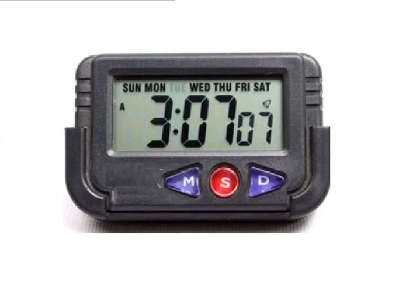 ROYALS ساعة طاولة تنبيه مكتبية مع ساعة توقيت ووقوف مرن، ساعة رقمية، سوداء | ساعة صغيرة للمكتب - Image 1