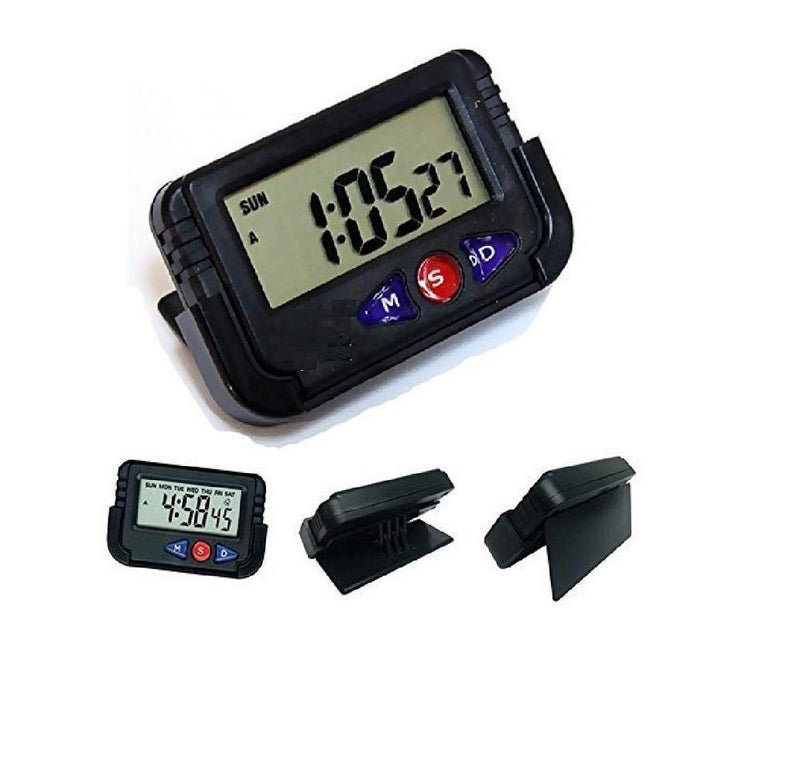 ROYALS ساعة طاولة تنبيه مكتبية مع ساعة توقيت ووقوف مرن، ساعة رقمية، سوداء | ساعة صغيرة للمكتب - Image 4